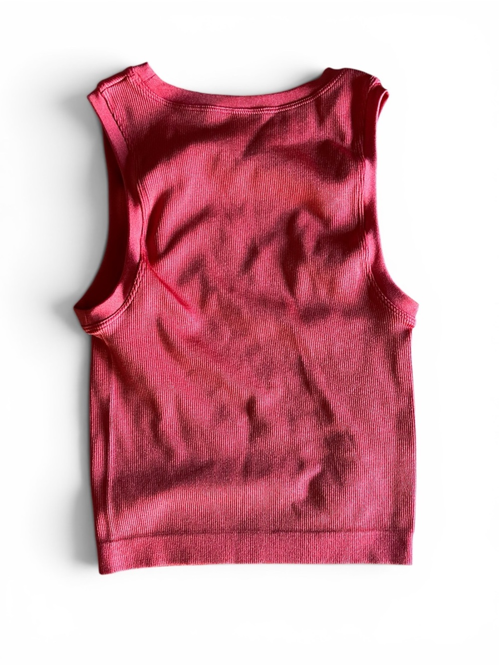 NWT Express Body Contour Seamless Ribbed High Neck Tank, Hot Coral, Sz S/M - Picture 3 of 3